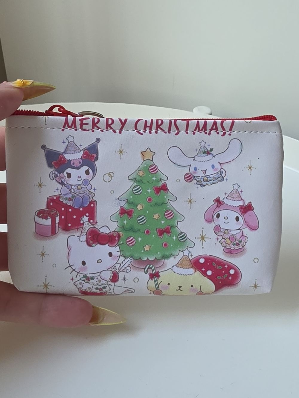 Sanrio Kids Christmas Character Coin Purse - White/Red